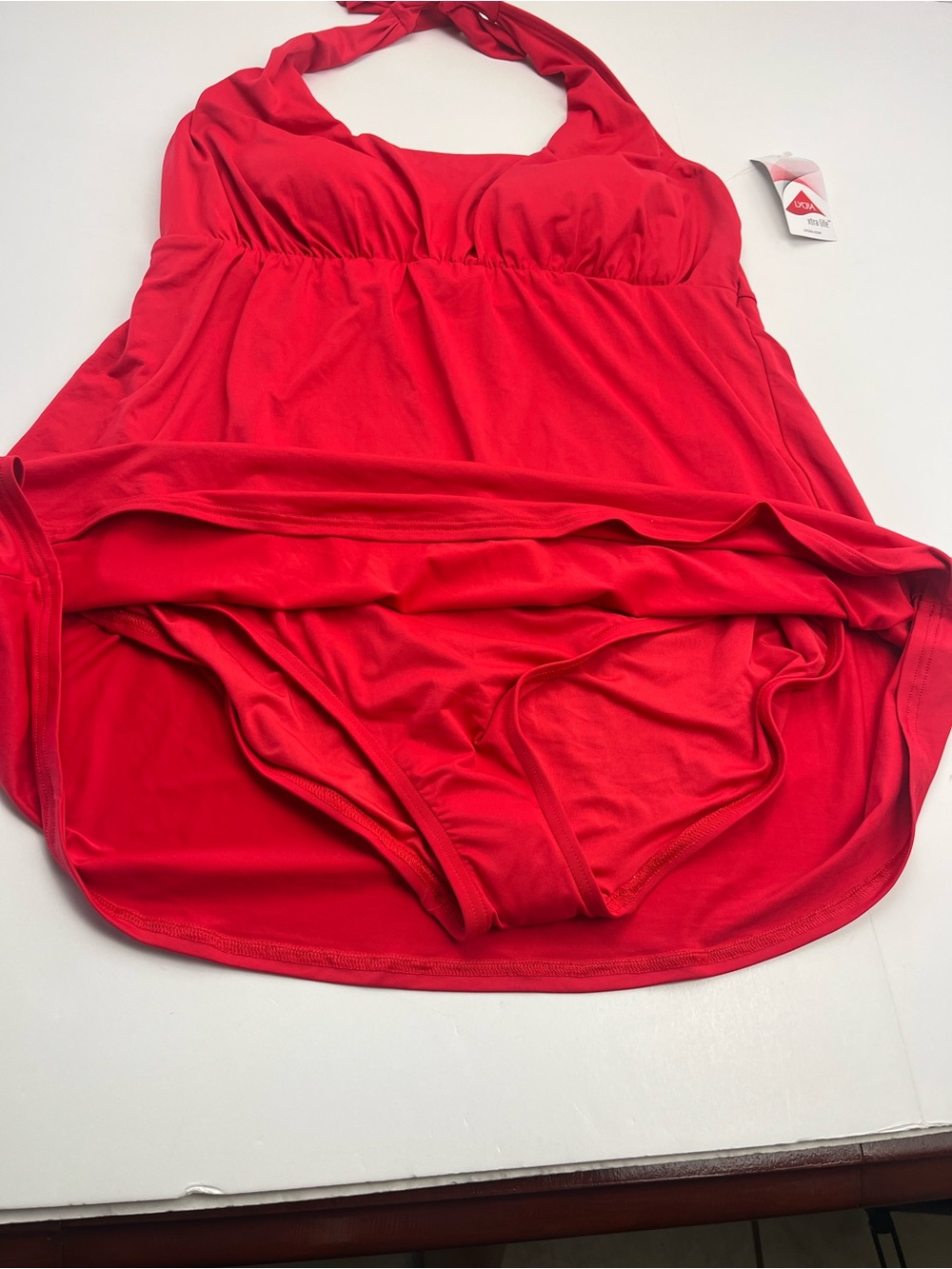Lands’ End Red Halter Swimdress Womens Size Large US 14 - 16 One Piece NEW - Picture 9 of 12